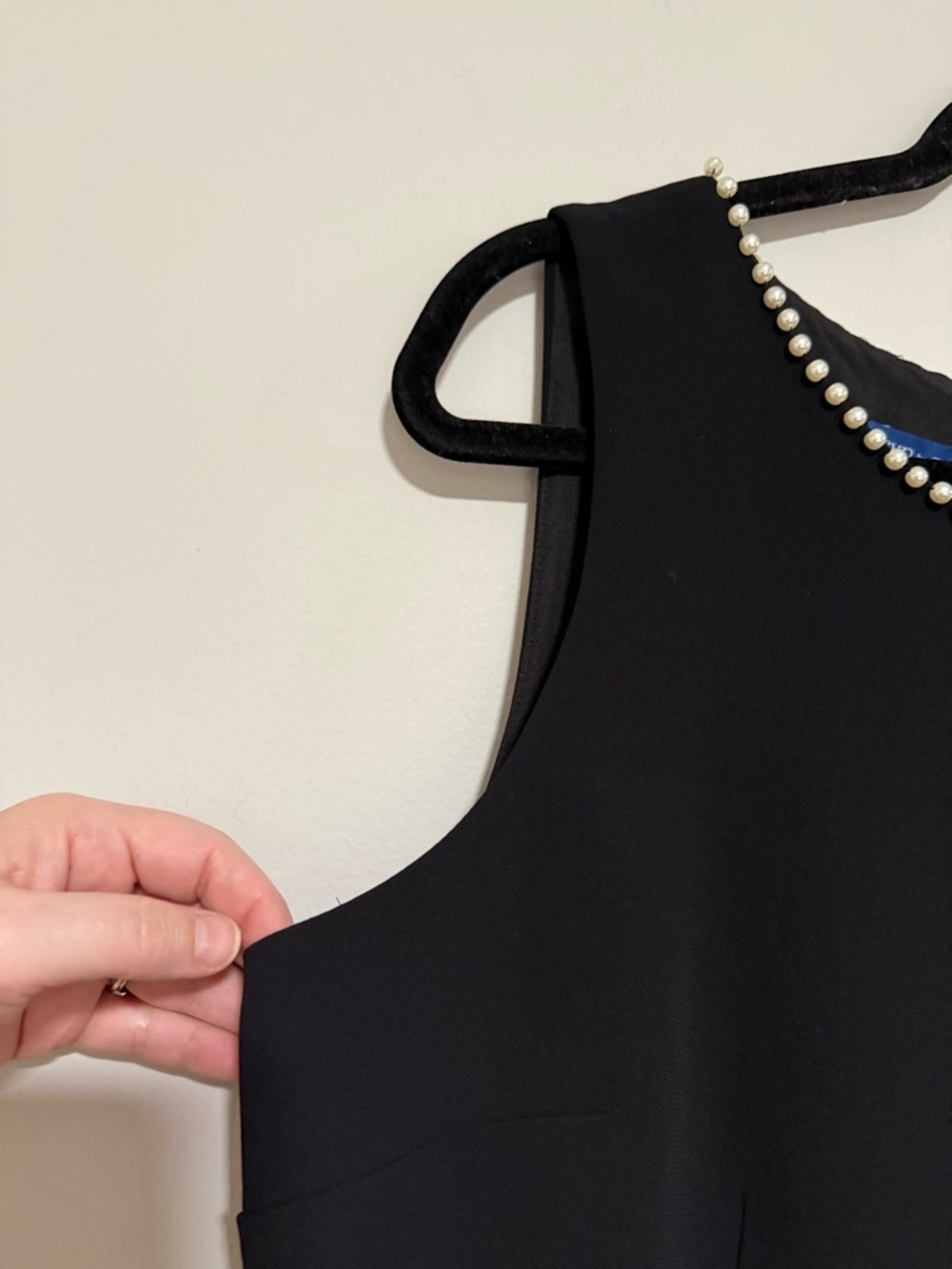 RSVP by Talbots Classic Black Sleeveless Pearl Trim Dress Size 12 Petite NWT - Picture 4 of 9